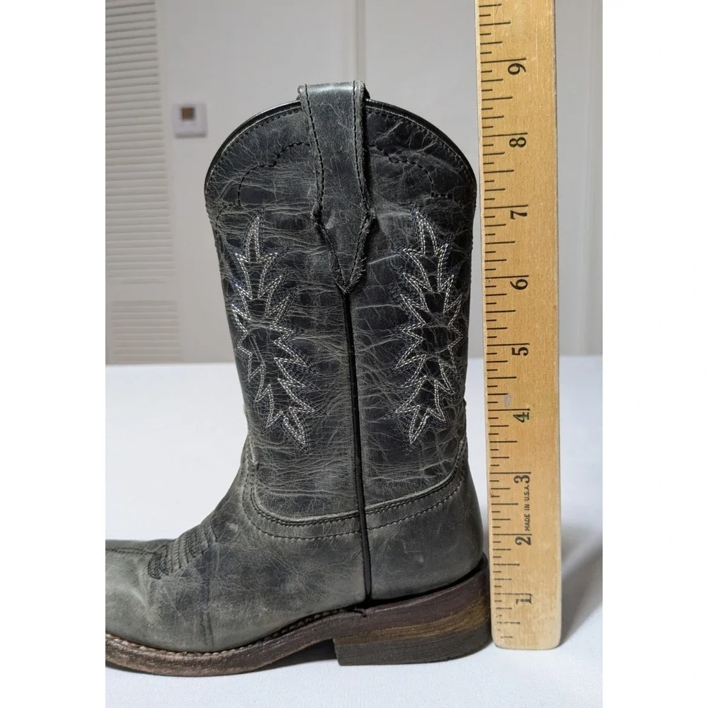 Corral Western Leather Cowboy Boots Gray - Boys Size 9‎ 1/2